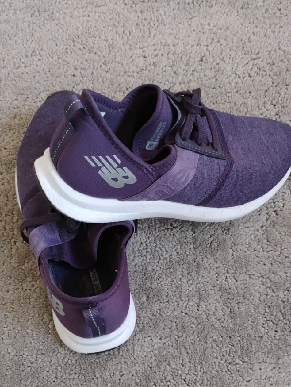 New Balance  Girls Purple Knit Lace-Up Athletic Sneakers In 5 Size